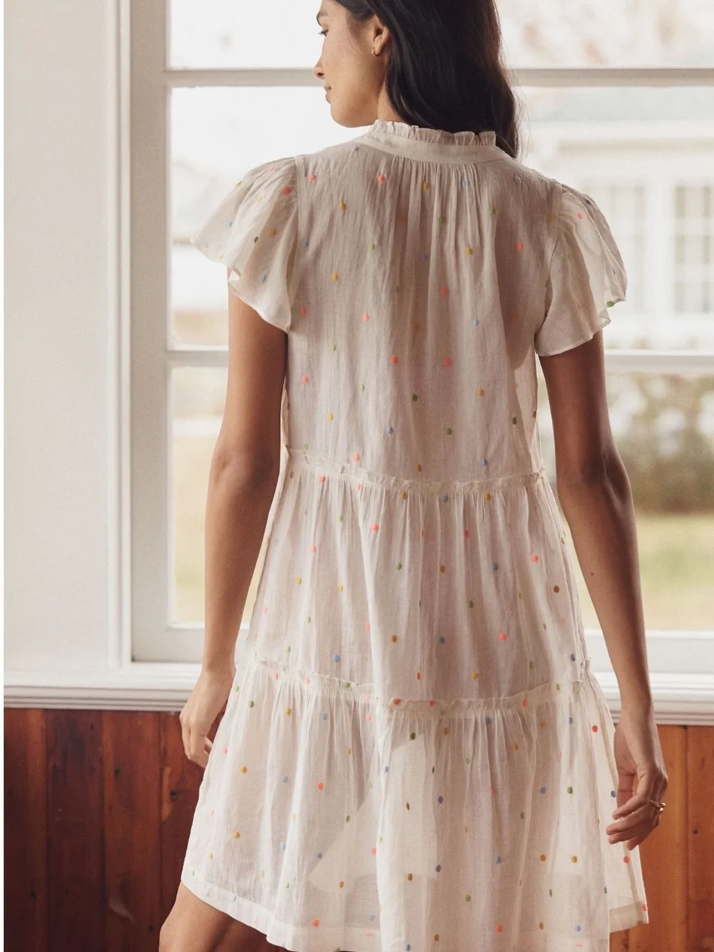 LyreBird Tiered Flutter-Sleeve Mini Dress - Picture 3 of 3